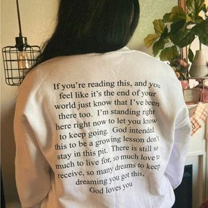 Suicide Prevention Sweater Size 4x